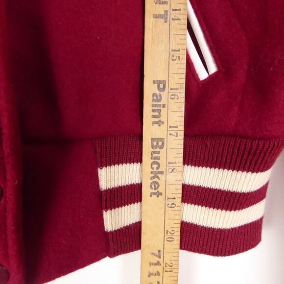 VTG Jacket Womens SZ S Letterman Varsity Hooded Preppy Scholastic Chief Logo - Picture 7 of 9